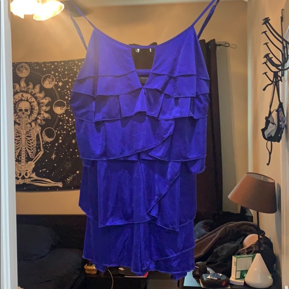BCBG Maxazria ruffled sleeveless top